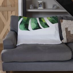 Benjamin Tate Design Twin Tropical Leaves Blanket in Natural - Size: 120 cm x 150 cm - thumbnail 2