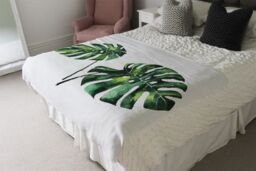 Benjamin Tate Design Twin Tropical Leaves Blanket in Natural - Size: 120 cm x 150 cm - thumbnail 3