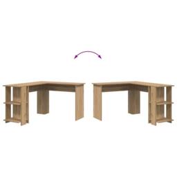 Berkfield Home Corner Desk with Storage Artisan Oak 140x113, 5x75cm in Brown - Size: 5x75 cm - thumbnail 8