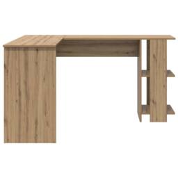 Berkfield Home Corner Desk with Storage Artisan Oak 140x113, 5x75cm in Brown - Size: 5x75 cm - thumbnail 5