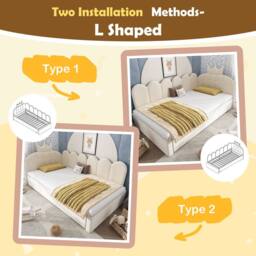 Matteo Crown Upholstered Daybed with Pull-Out Trundle Beige - Size: Single - thumbnail 6