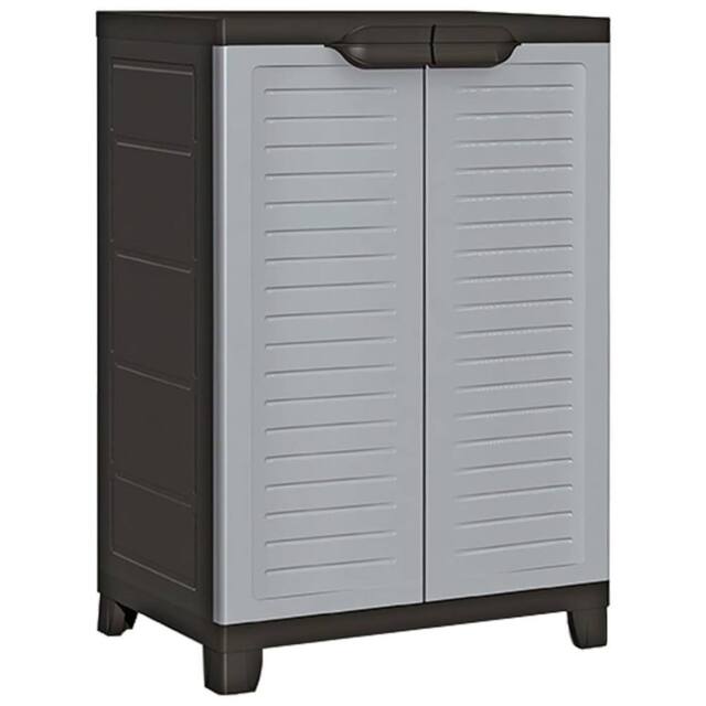 Berkfield Home Plastic Cabinet 65x45x97 cm in Grey - Size: 65 x 45 x 97 cm - image 1