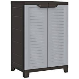 Berkfield Home Plastic Cabinet 65x45x97 cm in Grey - Size: 65 x 45 x 97 cm