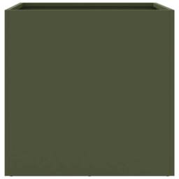 Berkfield Home Planters 2 pcs Olive Green 42x40x39 cm Steel - Size: 42 x 40 x 39 cm - thumbnail 6