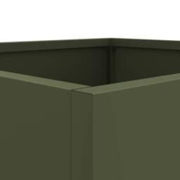 Berkfield Home Planters 2 pcs Olive Green 42x40x39 cm Steel - Size: 42 x 40 x 39 cm - thumbnail 8