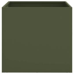 Berkfield Home Planters 2 pcs Olive Green 42x40x39 cm Steel - Size: 42 x 40 x 39 cm - thumbnail 5