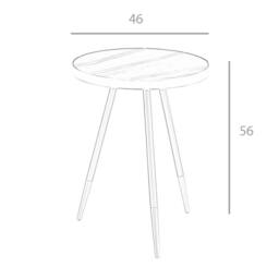 Angel Cerda Round Side Table Black Porcelain Marble Top, Black - thumbnail 8