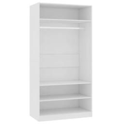 Berkfield Home Wardrobe White 100x50x200 cm Engineered Wood - Size: 100 x 50 x 200 cm - thumbnail 1