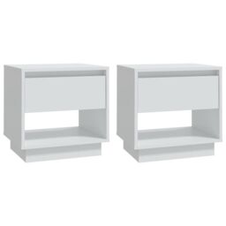 Berkfield Home Bedside Cabinets 2 pcs White 45x34x44 cm Engineered Wood - Size: 45 x 34 x 44 cm - thumbnail 2