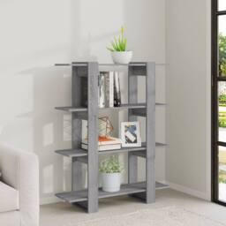 Berkfield Home Book Cabinet/Room Divider Grey Sonoma 100x30x123.5 cm - thumbnail 6