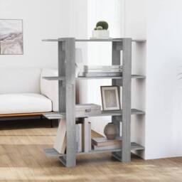 Berkfield Home Book Cabinet/Room Divider Grey Sonoma 100x30x123.5 cm - thumbnail 2