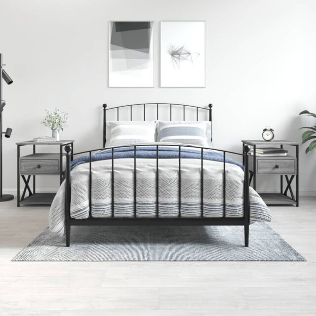 Berkfield Home Bedside Cabinets 2 pcs Grey Sonoma 40x42x55 cm Engineered Wood - Size: 40 x 42 x 55 cm - image 1