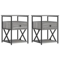 Berkfield Home Bedside Cabinets 2 pcs Grey Sonoma 40x42x55 cm Engineered Wood - Size: 40 x 42 x 55 cm - thumbnail 2