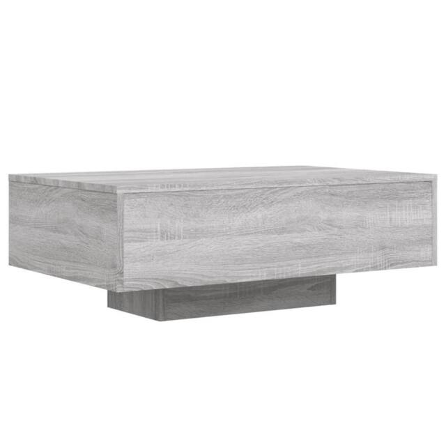 Berkfield Home Modern Coffee Table with LED Lights Grey Sonoma 85x55x31 cm - Size: 85 x 55 x 31 cm - image 1