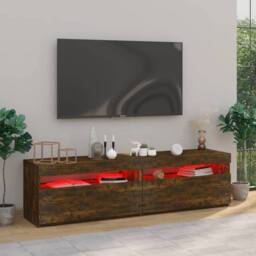 Berkfield Home TV Cabinet with LED Lights 2 pcs Smoked Oak 75x35x40 cm in Brown - Size: 75 x 35 x 40 cm - thumbnail 3