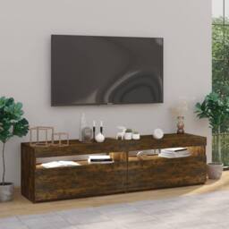 Berkfield Home TV Cabinet with LED Lights 2 pcs Smoked Oak 75x35x40 cm in Brown - Size: 75 x 35 x 40 cm - thumbnail 4