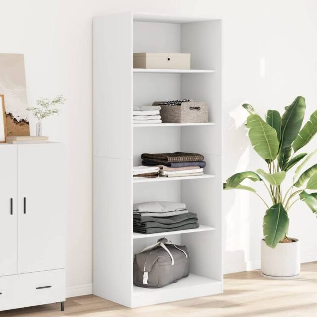Berkfield Home Wardrobe White 80x50x200 cm Engineered Wood - Size: 80 x 50 x 200 cm - image 1