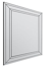 MirrorOutlet Langley All Glass Modern Bevelled Large Wall Mirror 144 x 115.5 CM in Silver - Size: 1 Pack - thumbnail 5