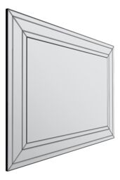MirrorOutlet Langley All Glass Modern Bevelled Large Wall Mirror 144 x 115.5 CM in Silver - Size: 1 Pack - thumbnail 4