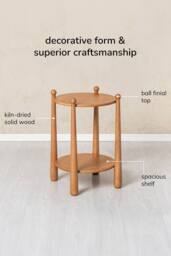 MH London Pablo Side Table Solid Wood Bedside Table for Living Room & Bedroom in Natural - thumbnail 3