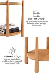 MH London Pablo Side Table Solid Wood Bedside Table for Living Room & Bedroom in Natural - thumbnail 6