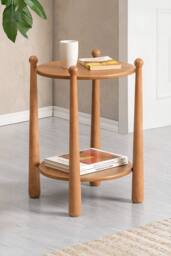 MH London Pablo Side Table Solid Wood Bedside Table for Living Room & Bedroom in Natural - thumbnail 1