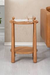 MH London Pablo Side Table Solid Wood Bedside Table for Living Room & Bedroom in Natural - thumbnail 2