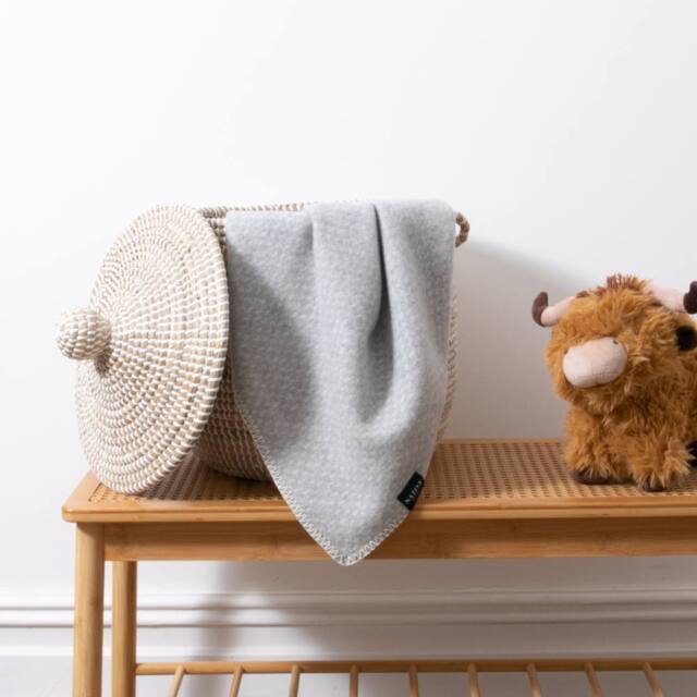 Native Natural Hoop Pattern Baby Grey Wool Blanket - Size: Small - image 1