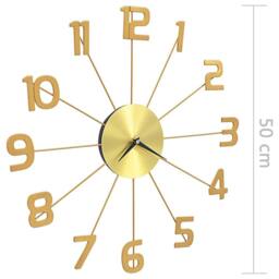 Berkfield Home Wall Clock Metal 50 cm Golden in Gold - thumbnail 6