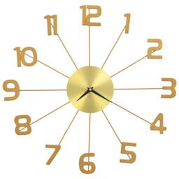 Berkfield Home Wall Clock Metal 50 cm Golden in Gold - thumbnail 2
