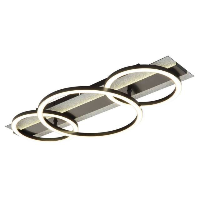 Netlighting Norberto Tripple Ring Semi Flush Ceiling Light Matt Black LED 4000K - image 1