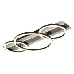 Netlighting Norberto Tripple Ring Semi Flush Ceiling Light Matt Black LED 4000K