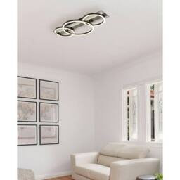Netlighting Norberto Tripple Ring Semi Flush Ceiling Light Matt Black LED 4000K - thumbnail 2