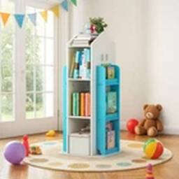 Havendro Blue 360° Rotating Kids' Children's Freestanding Bookshelf Bookcase - thumbnail 4