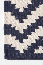 Homescapes Casablanca Handwoven Cotton Kilim Rug in Dark Blue - Size: 90 cm x 150 cm - thumbnail 3