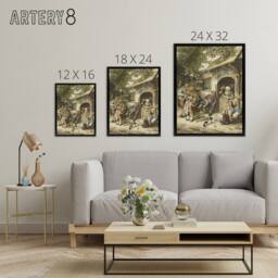 "Artery8 Cornelis Ploos van Amstel Violin Player At An Inn Framed Canvas Art - Size: W12"" x H16""" - thumbnail 4