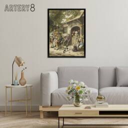 "Artery8 Cornelis Ploos van Amstel Violin Player At An Inn Framed Canvas Art - Size: W12"" x H16""" - thumbnail 3