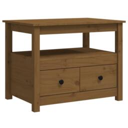 Berkfield Home Beautiful Coffee Table Honey Brown 71x49x55 cm Solid Wood Pine - Size: 71 x 49 x 55 cm - thumbnail 3