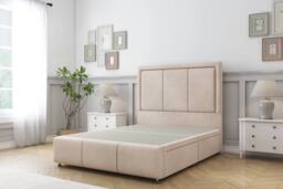 "Comfort Beds Savoy Naples Divan Base 2 Drawers - 26"" Headboard-Footboard in Light Sand - Size: Small Single" - thumbnail 2