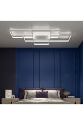 110cm 3 Lights Neutral Style Cool White Rectangular LED Semi Flush Ceiling Light - thumbnail 4