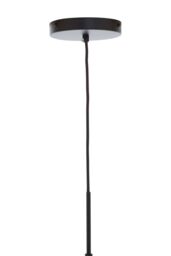 Orsina Black Finish Pendant Light With Glass Shade, Rounded Hanging Lamp With Chrome Cord, Circular Hanging Fixture - thumbnail 4