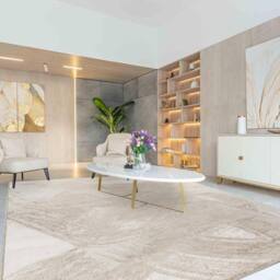 Desire Rugs Elysium Modern Abstract Area Rug Metallic Sheen -Expression in Light Beige - Size: 200 cm x 290 cm - thumbnail 6