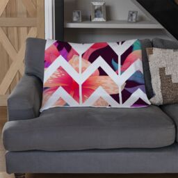 Benjamin Tate Design Tropical Geometric Zig Zags Blanket in Natural - Size: 120 cm x 150 cm - thumbnail 2
