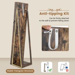 Costway 3-in-1 Jewelry Cabinet Full-Length Mirrored Jewelry Armoire Storage Organizer in Brown - thumbnail 5