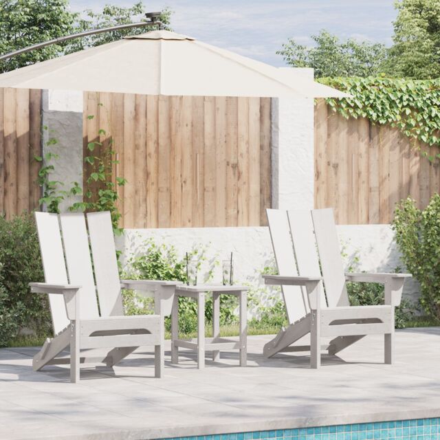 Berkfield Home 3 Piece Garden Lounge Set White HDPE - image 1