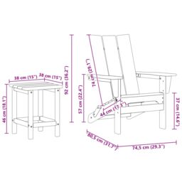 Berkfield Home 3 Piece Garden Lounge Set White HDPE - thumbnail 9
