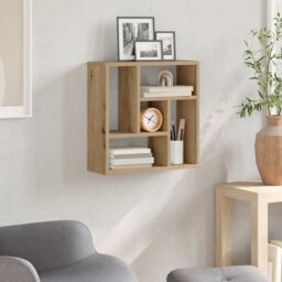 Berkfield Home Wall Shelf Artisan Oak 45x16x45 cm Engineered Wood in Brown - Size: 45 x 16 x 45 cm - thumbnail 3