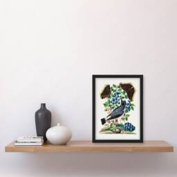 Artery8 Northern Wheatear & Mourning Cloak Bolton Framed Wall Art Print - Size: A4 - thumbnail 4