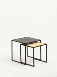 Orsina Space Saving Nest Of Two Tables, Modern Side Tables by Couch, Sturdy & Durable Modern Nesting Table in Black - thumbnail 4