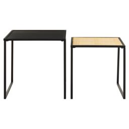 Orsina Space Saving Nest Of Two Tables, Modern Side Tables by Couch, Sturdy & Durable Modern Nesting Table in Black - thumbnail 2